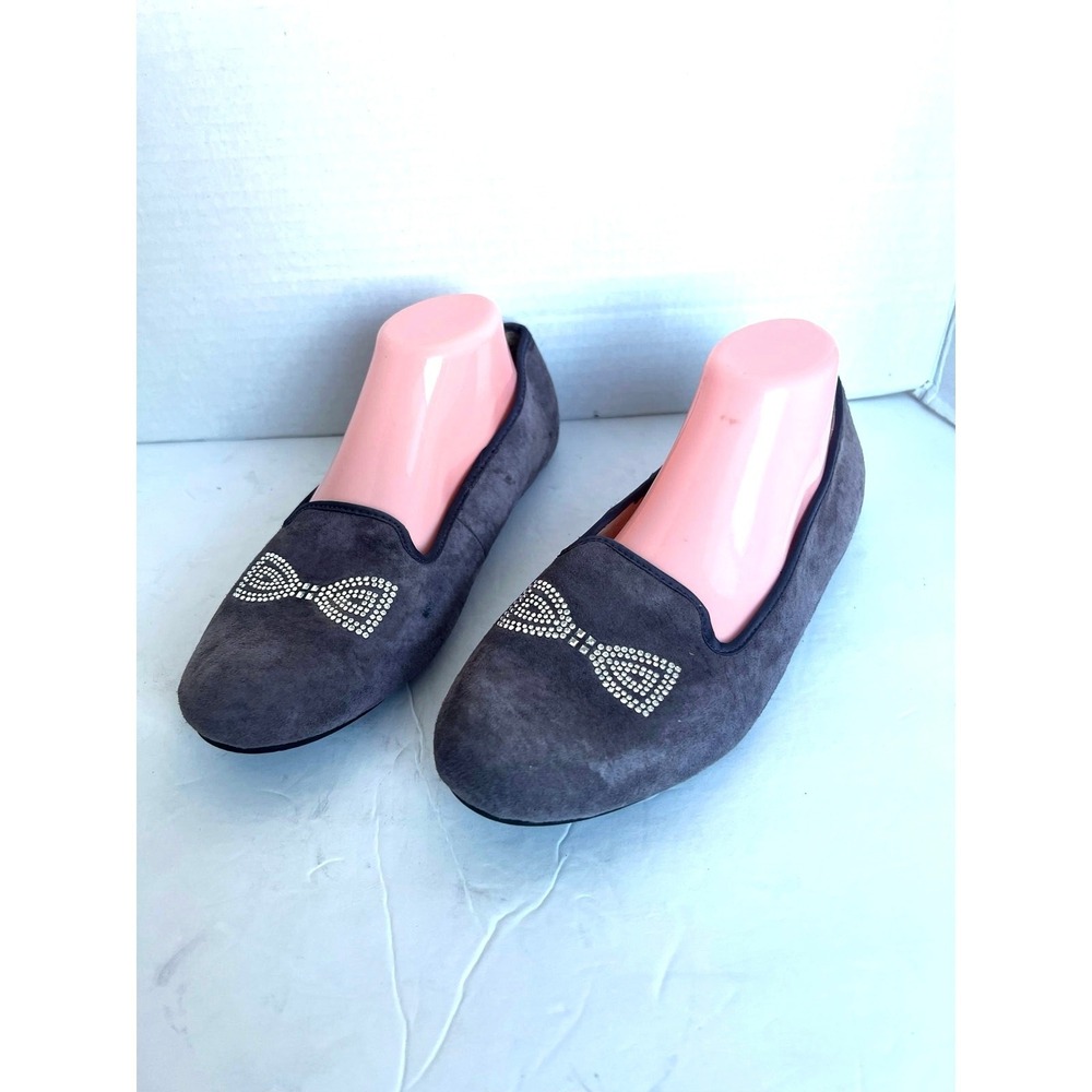 UGG Australia Alloway Light Purple Suede Crystal Bow Loafers Flat Shoes Sz‎ 9.5
